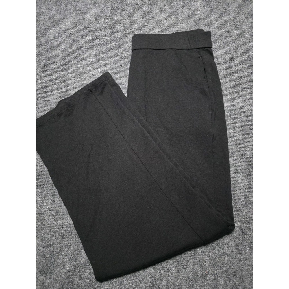 Eileen Fisher Black Tencel Organic Cotton Stretch Pull On Pants Size L USA